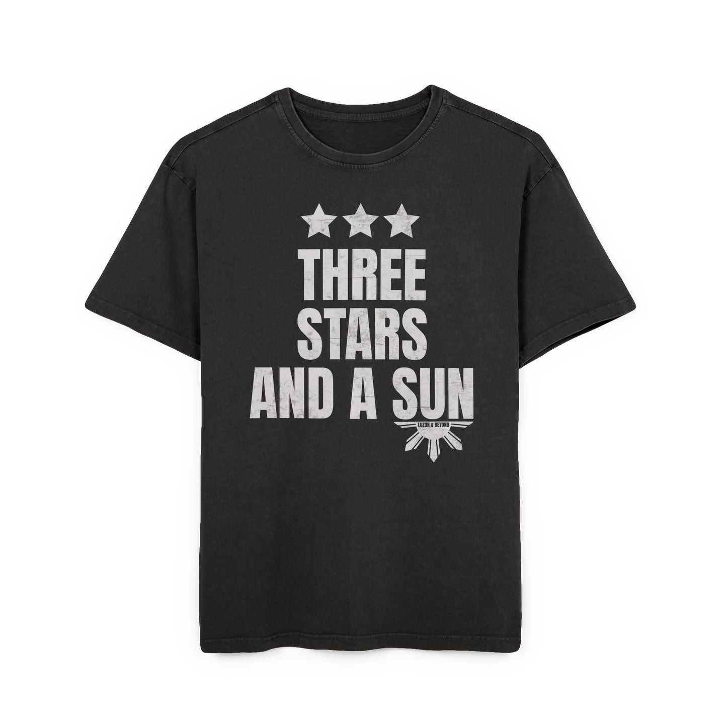 '3 STARS AND A SUN' Oversize Acid Washed T-Shirt