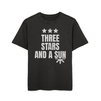 '3 STARS AND A SUN' Oversize Acid Washed T-Shirt
