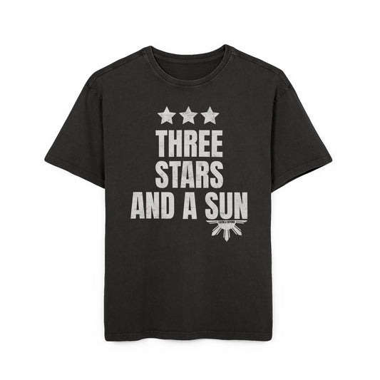 '3 STARS AND A SUN' Oversize Acid Washed T-Shirt